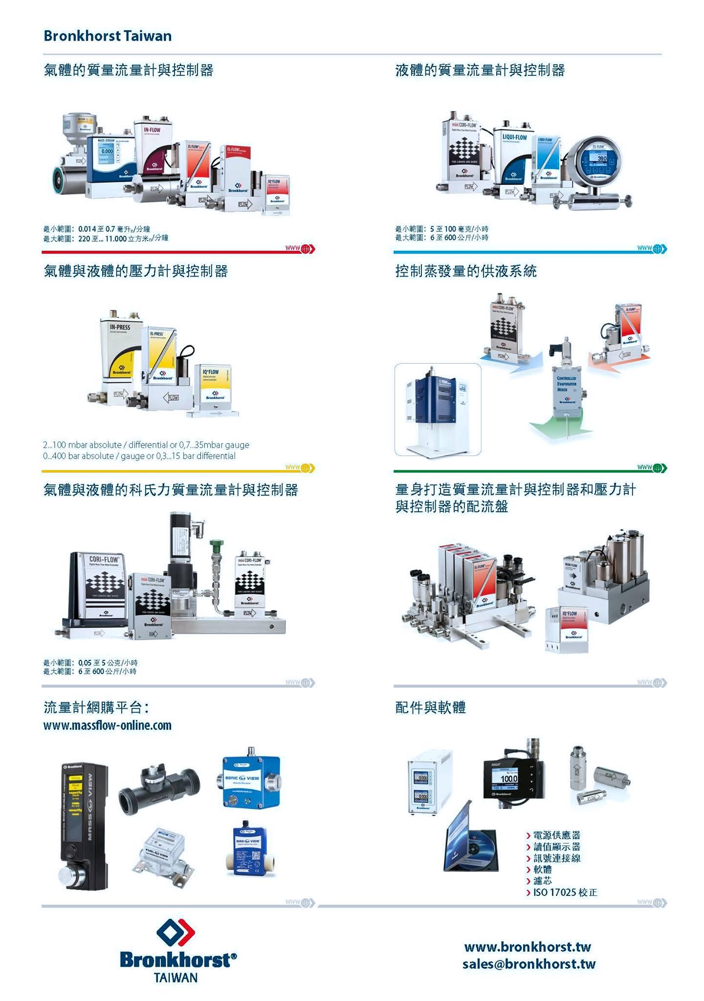 BronkHorst®產品型錄：氣體/液體質量流量控制器